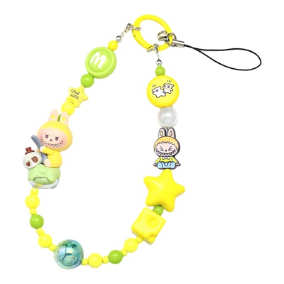 diy礼物泡泡玛特挂绳拉布布Dimoo萌粒手机链串珠车钥匙ccd包挂饰