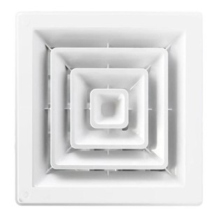 ABS方形散流器通风新风出风口风罩换气白色回形中央空调四面出风