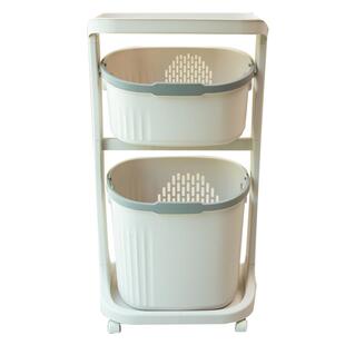 ins浴室小推车卫生间脏衣篓厕所落地置物架移动收纳篮家用神器