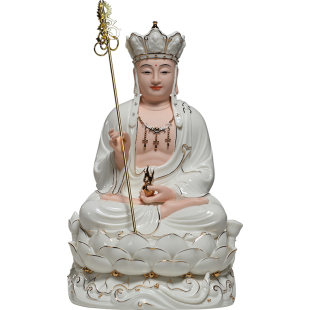 陶瓷12至20寸全堂佛娑婆三圣四圣佛像成套装家用供奉观音菩萨摆件