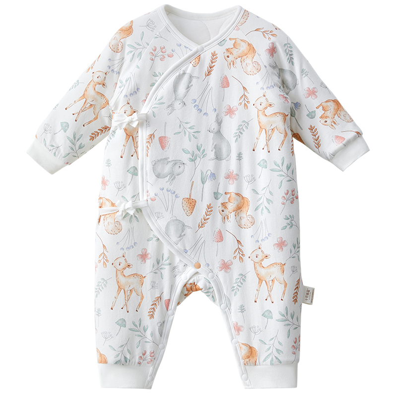 十月结晶婴儿衣服冬装连体衣夹棉哈衣爬服新生生幼儿男女宝宝保暖