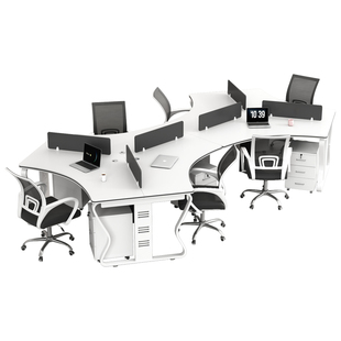 职员办公桌办公室6人8人位电脑卡座创意员工简约现代异形桌椅组合