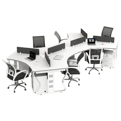 简约现代职员办公桌异形桌椅