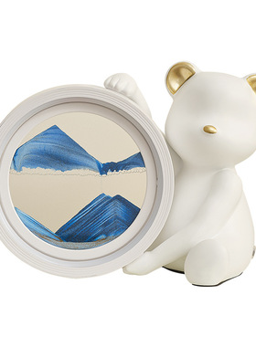 暴力熊流沙画桌面沙漏摆件