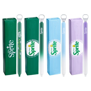 KACO灵悦雪碧联名款拉环中性笔sprite冰柠畅爽限定笔popup按动创意水笔0.5mm双珠ST头速干黑色学生刷题签字笔