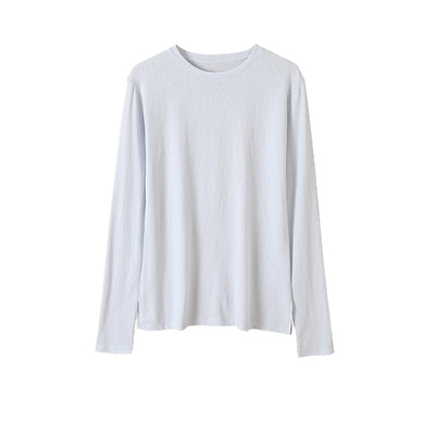 SKYINTL开叉圆领长袖t恤女春秋