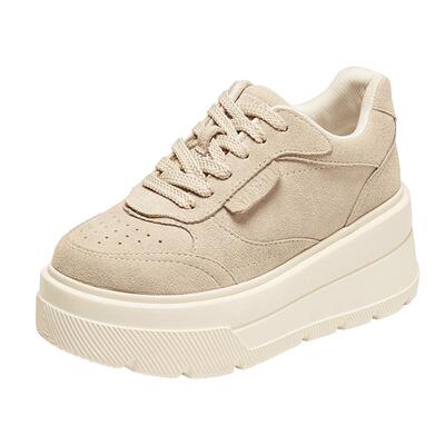 思加图百搭小白鞋厚底增高板鞋女