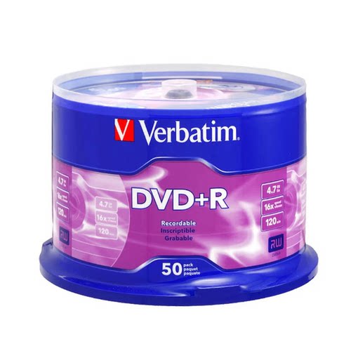 Verbatim威宝 刻录光盘DVD碟片4.7GB空白光盘8.5GB擦写光盘刻录盘