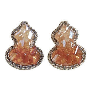 新款水晶葫芦耳钉女独特气质轻奢玄学旺财耳环高级感巨好看耳饰品