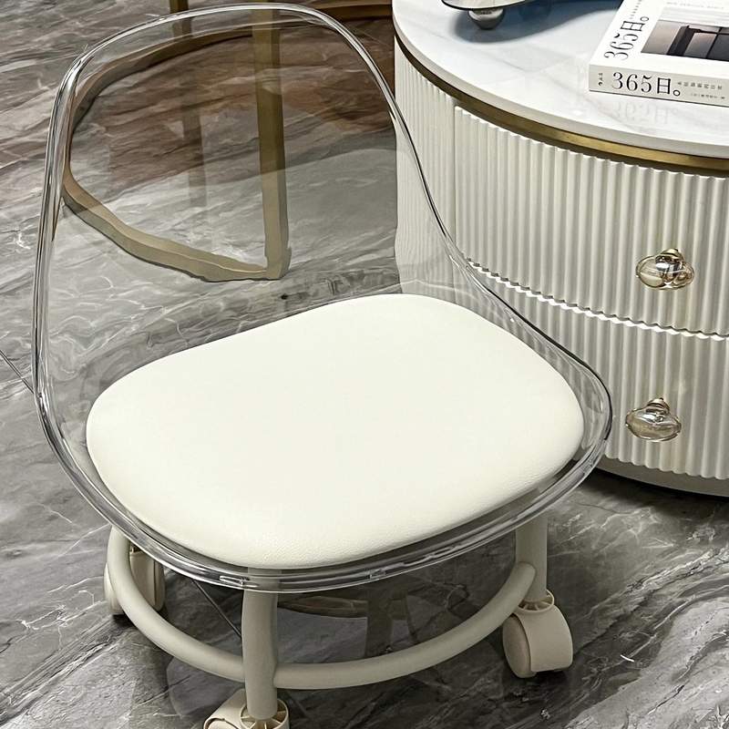 网红小凳子万向轮滑轮客厅凳矮凳红亚克力网宝宝儿童透明学步