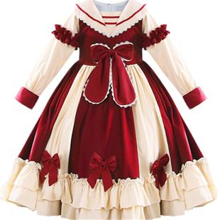 女童洛丽塔公主裙秋冬装女宝宝童装裙儿童洋气连衣裙生日礼服新款