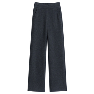 加绒阔腿裤女冬季女裤2026新款加厚毛呢裤子妈妈裤女士窄版直筒裤