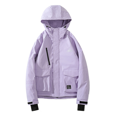 胖胖哥美式滑雪服男款冬季大码宽松防寒服户外登山连帽冲锋衣外套