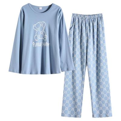 耶蒂女款纯棉秋冬款睡衣长袖套装