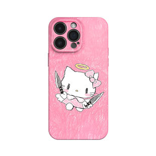 都鲨了~黑化hellokitty适用iPhone16/15pro手机壳新款华为nova13软OPPOreon12苹果14vivoS20一加ACE3荣耀200