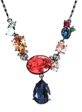 奥地利元素水晶镶嵌海洋之心项链