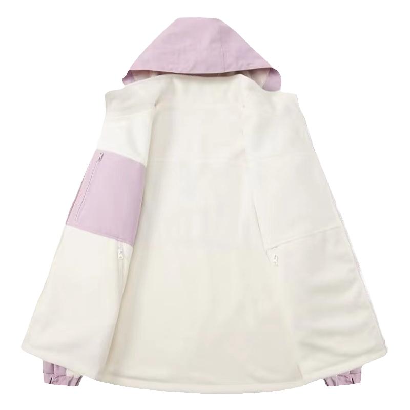 情侣冲锋衣定制时尚休闲两面穿拼色百搭潮牌外套西藏登山服印logo