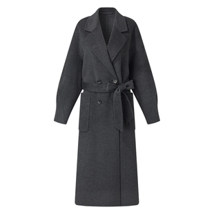 首降5折|歌莉娅全羊毛大衣女冬季高知老钱风穿搭双面毛呢长款外套