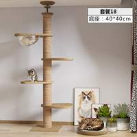 Floor-to-ceiling cat climbing frame, sky column, space capsule, cat tree, cat scratch column, cat climbing frame, solid wood step, cat furniture thumbnail 4