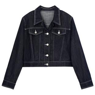 FF仿佛短外套女2026春季新款撞色口袋设计短款小个子牛仔衬衫衬衣