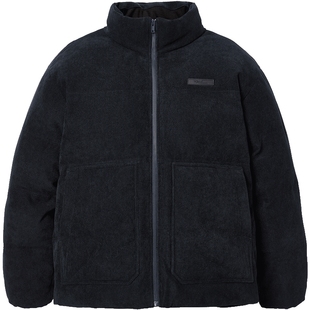 杰克琼斯男装秋冬新款肌理华夫格休闲宽松立领棉衣男款棉服外套