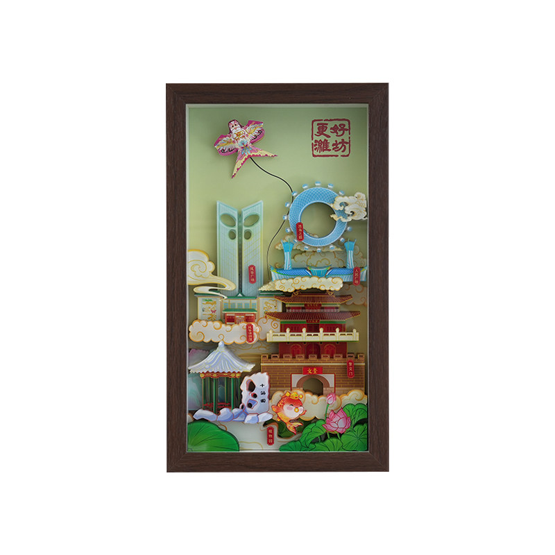 潍坊文创多层亚克力风筝相框摆件