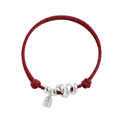 2025年新款卷卷蛇本命年手链转运红绳生肖蛇纯银手绳情侣手串礼物