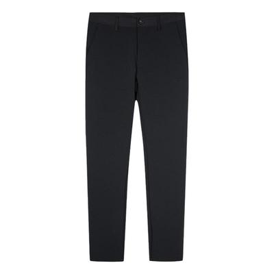 才子男装加绒商务休闲裤男2025秋冬新款修身直筒加厚保暖黑色裤子