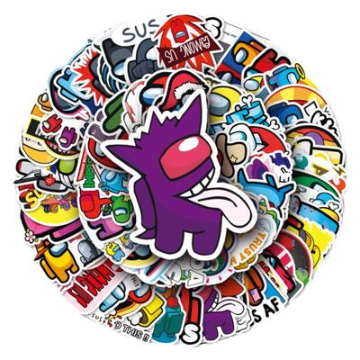 300张among us太空狼人杀游戏贴纸笔记本电脑行李箱滑板车贴防水