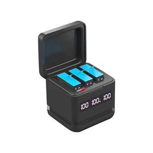 【国家3C认证】普恩迪适用gopro9/10/11/12电池gopro hero12/11/10/9运动相机三槽智能充电器gopro12电池