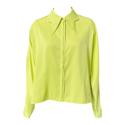 垂顺缎感丝质短款衬衫