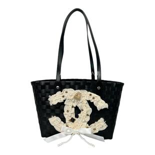 小香蕾丝菜篮子包2025新款手工编织腋下单肩包海边度假风包包女