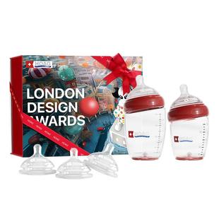 霍格Hoag玻璃奶瓶礼盒新生儿防胀气呛奶婴儿婴儿0到6个月以上