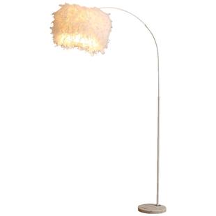 灯饰网红白色羽毛水晶立式落地灯客厅书房卧室床头台灯主播补光灯