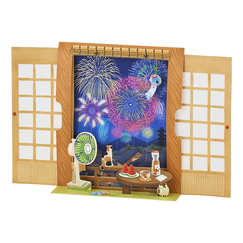日本夏季限定和风3D贺卡