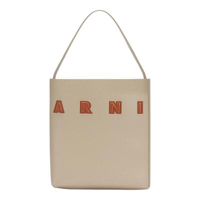 【24期免息】MARNI 2026春夏新品MUSEO牛皮革小号LOGO单肩HOBO包