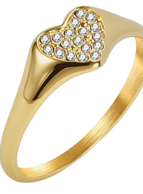 心形戒指女小号5号爱心尾戒ring