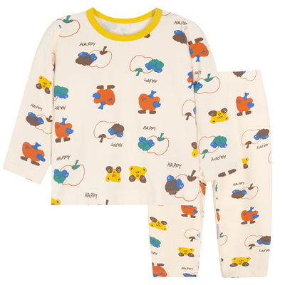 衣拉拉四季男童弹力棉内衣套装