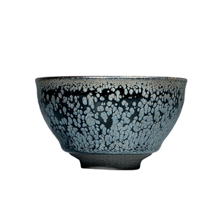 蔡炳盛建盏束口银蓝油滴8.8手工原矿建窑茶杯男女高端个人手工杯