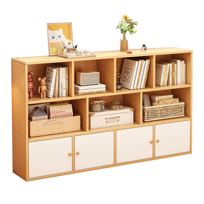 实木书架落地置物柜格子儿童书柜