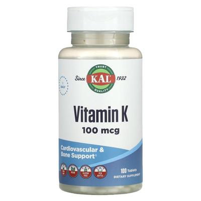 KAL,Vitamin K, 100 mcg, 100 Tablets