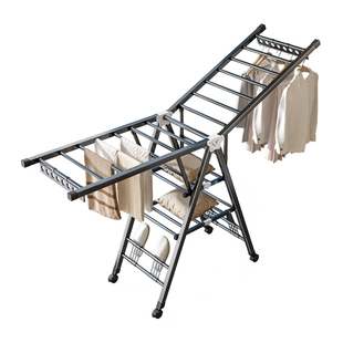 折叠晾衣架室内家用阳台落地卧室晒衣架婴儿挂衣杆晒被子神器室外