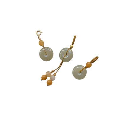 天然和田玉平安扣小提溜