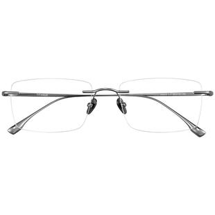 超轻无感纯钛无框眼镜男款近视可配度数防蓝光无边框眼睛钛架镜框