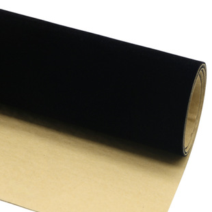 黑色自粘绒布 背胶植绒布珠宝展柜不干胶加厚布料带胶礼盒包装密