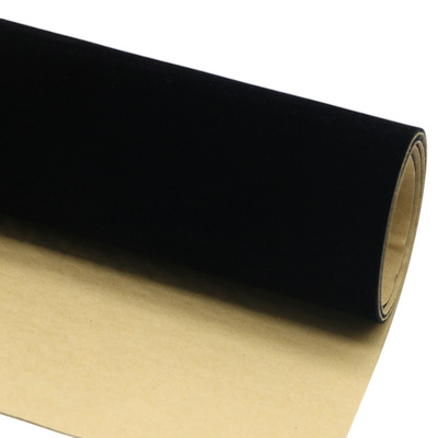 带背胶自粘绒布黑色家具色板贴
