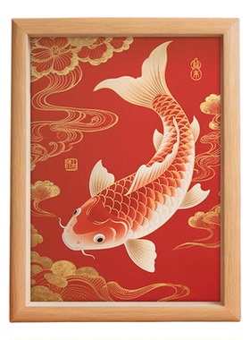 新中式入户玄关柜新年好运相框
