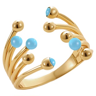 Amber Lollipop绿松石戒指天然石小众设计食指戒轻奢高级开口戒女