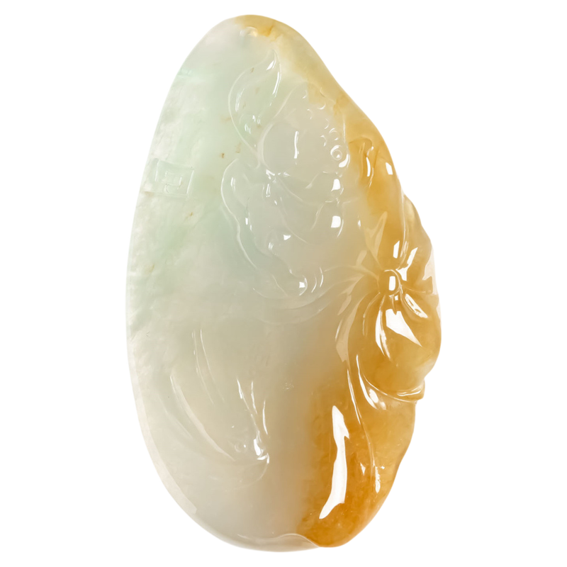 翠贵人冰种红翡年年有余如意吊坠