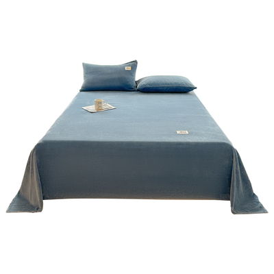 冬季加绒牛奶绒床单三件套